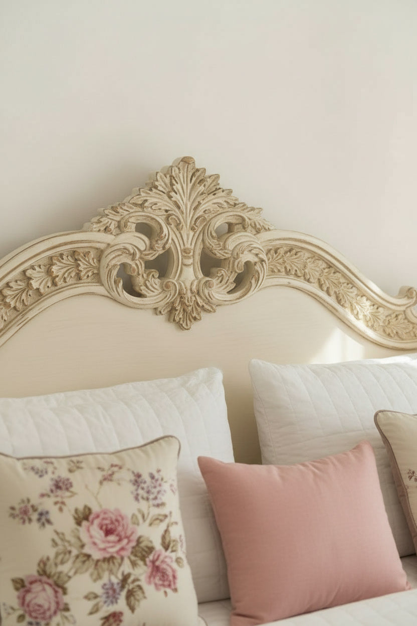 The Séraphine Bed — Hand-Carved Canopy Bed