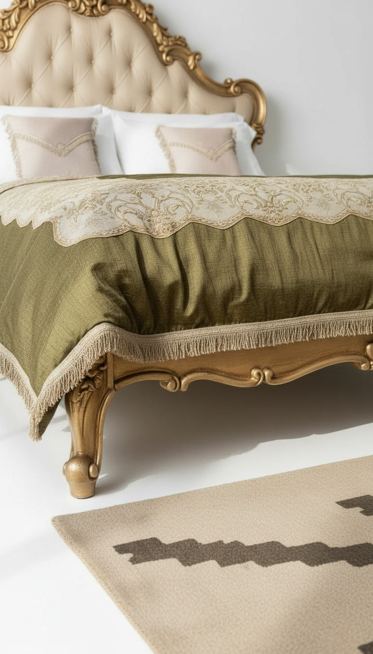 The Aurélia Bed — Hand-Carved Upholstered Bed