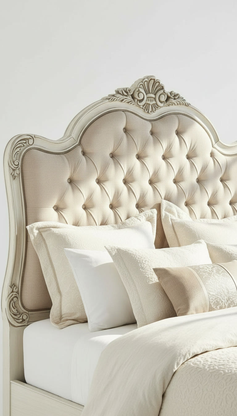 The Geneviève Bed — Carved Tufted Bed