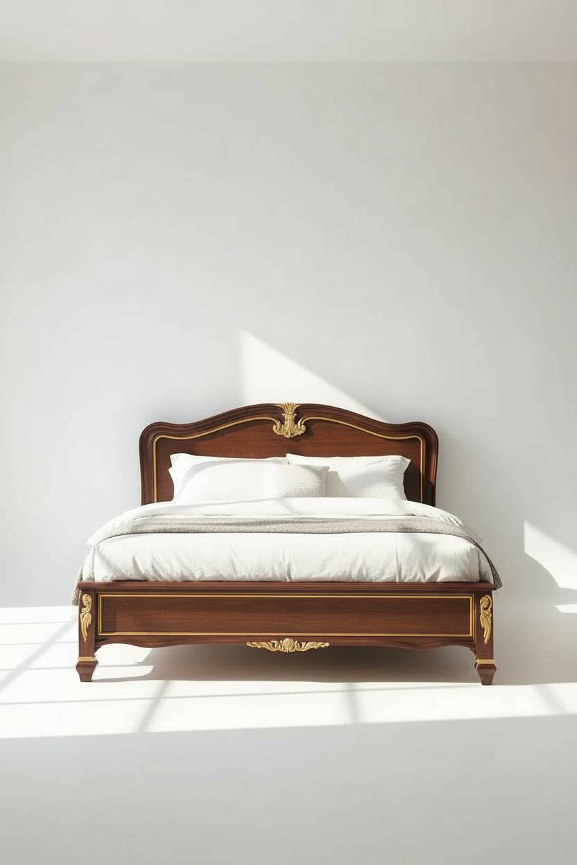 The Laurent Bed — Hand-Carved Wooden Bed