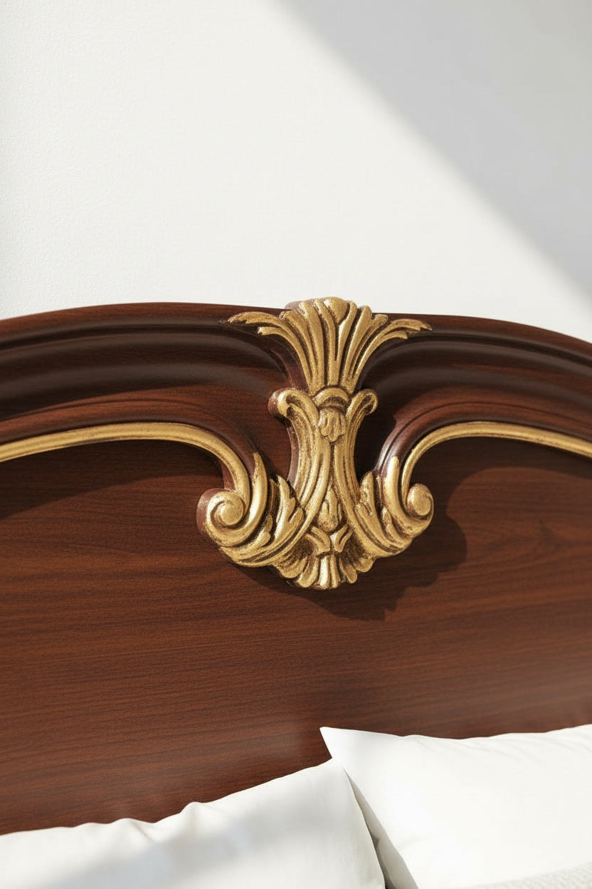 The Laurent Bed — Hand-Carved Wooden Bed