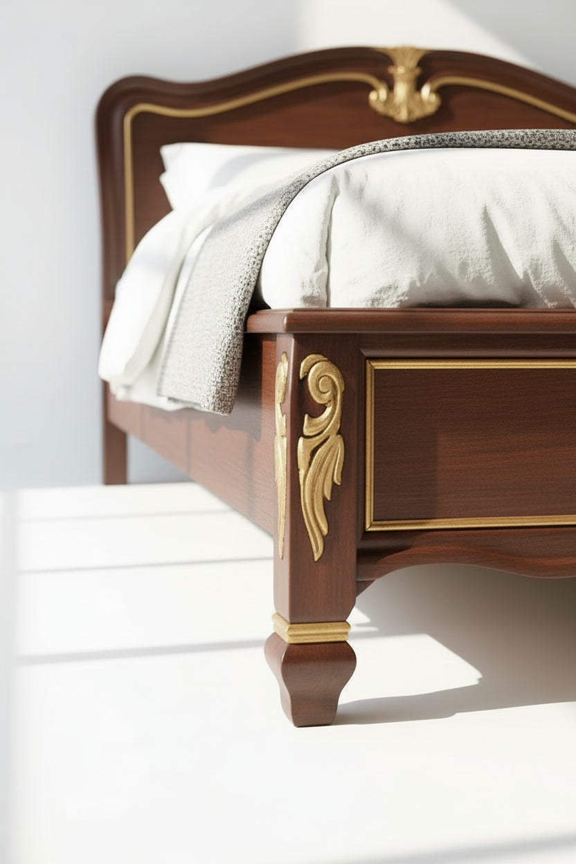 The Laurent Bed — Hand-Carved Wooden Bed