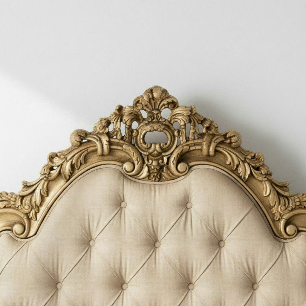 The Aurélia Bed — Hand-Carved Upholstered Bed